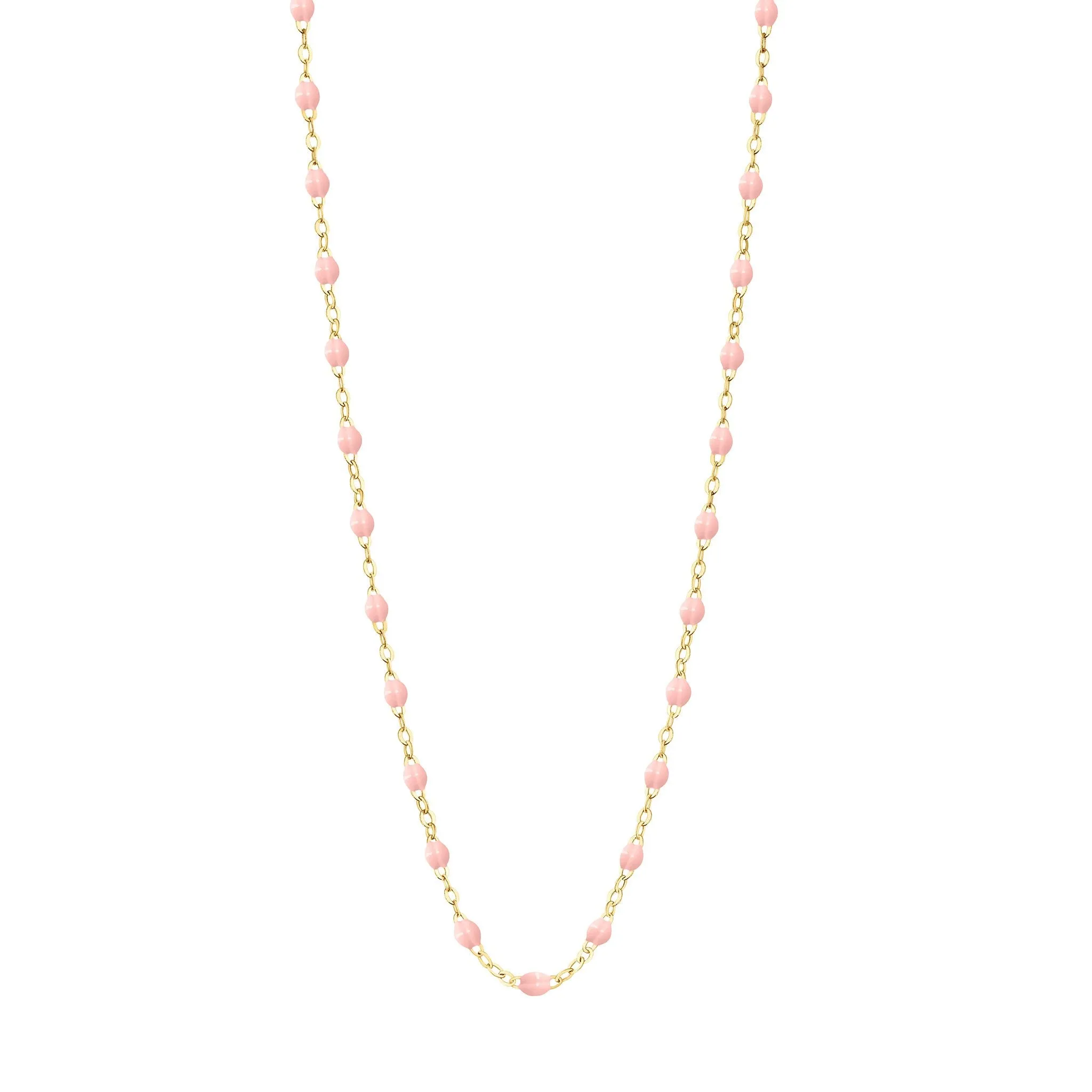 Classic Gigi Baby Pink necklace, Yellow Gold, 17.7