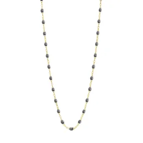 Classic Gigi Grey necklace, Yellow Gold, 17.7