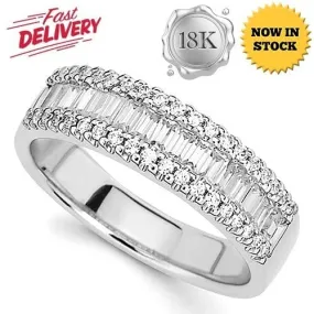 CLOSEOUT 18KT WHITE GOLD 1/2 CT DIAMOND RING SI QUALITY