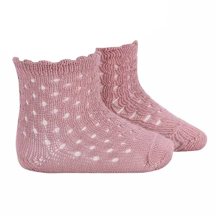 Condor Baby Openwork Extrafine Perle Socks Pale Pink