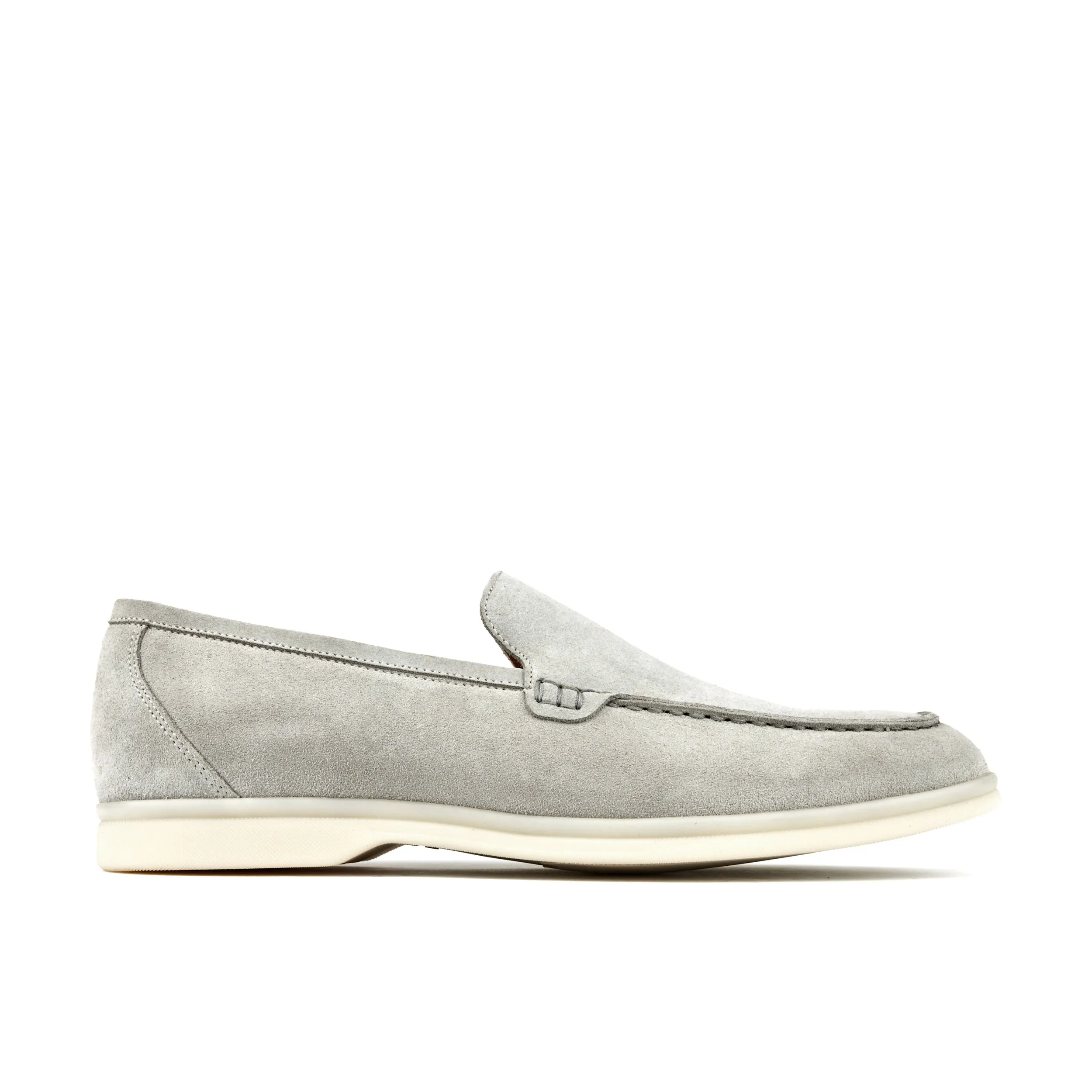 CRUISE GREY - Men's almond toe leather slip on in grey suede