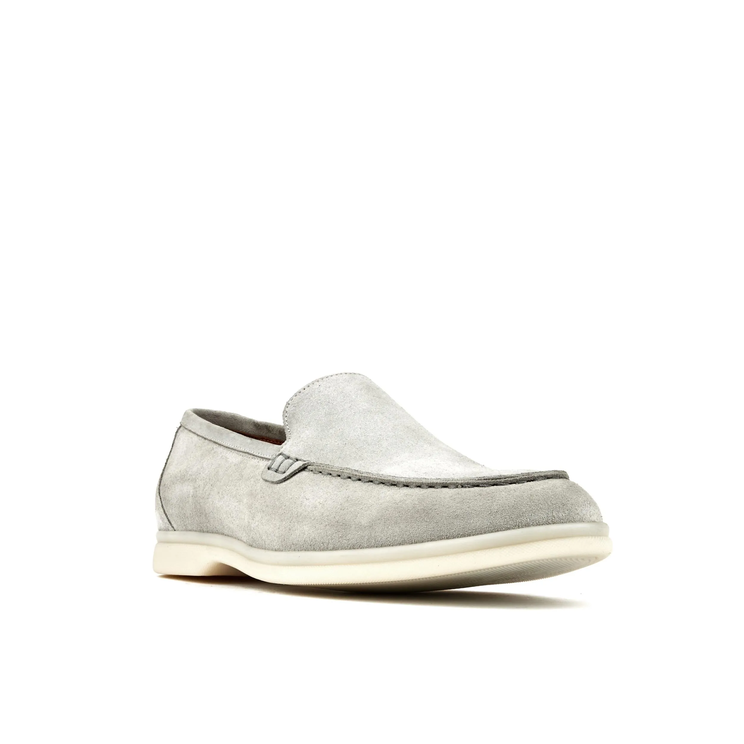 CRUISE GREY - Men's almond toe leather slip on in grey suede