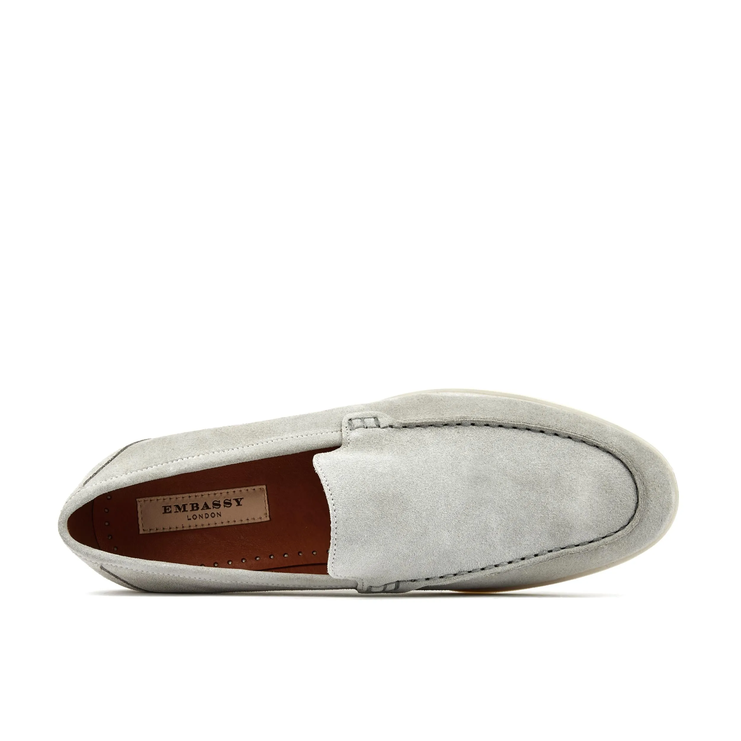 CRUISE GREY - Men's almond toe leather slip on in grey suede