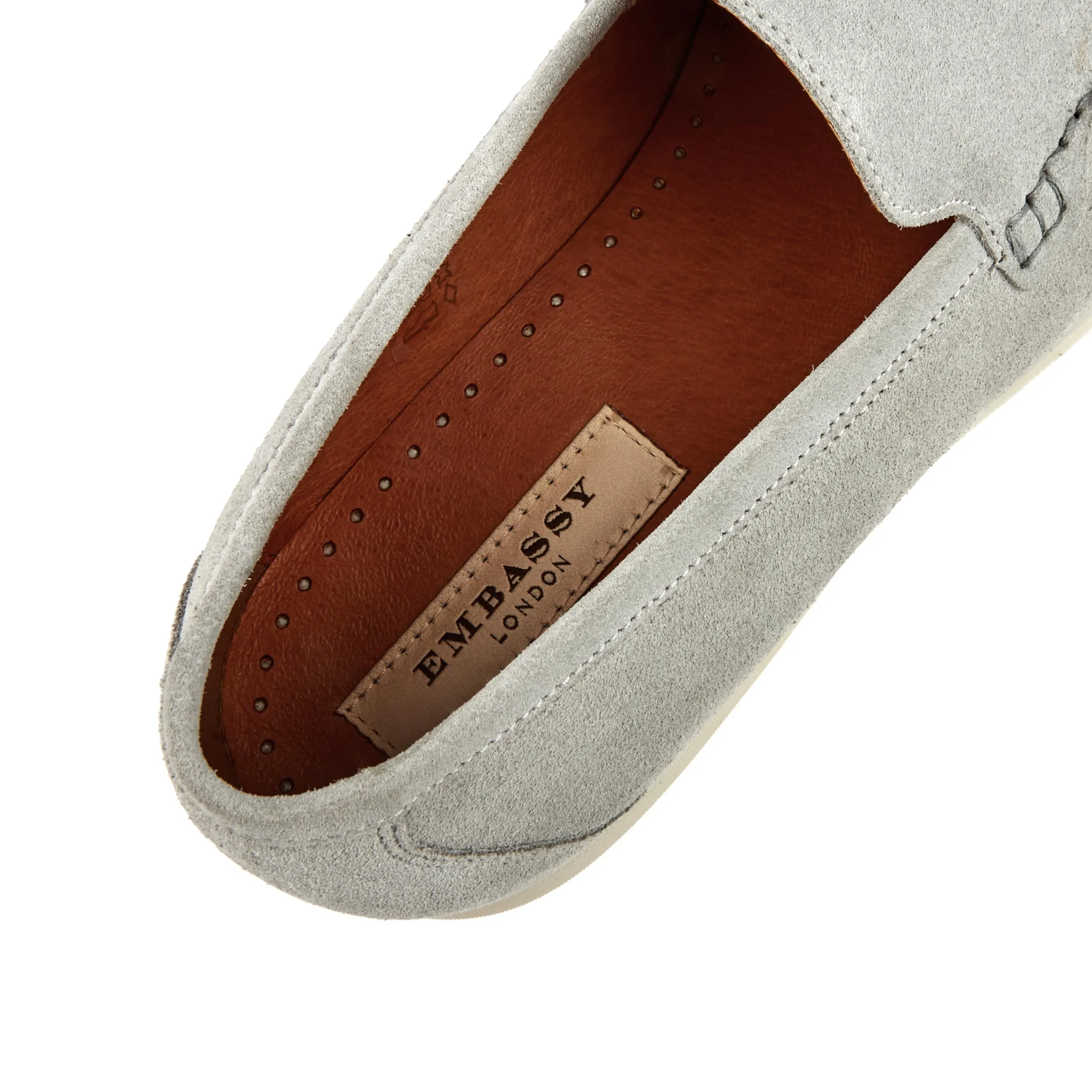 CRUISE GREY - Men's almond toe leather slip on in grey suede