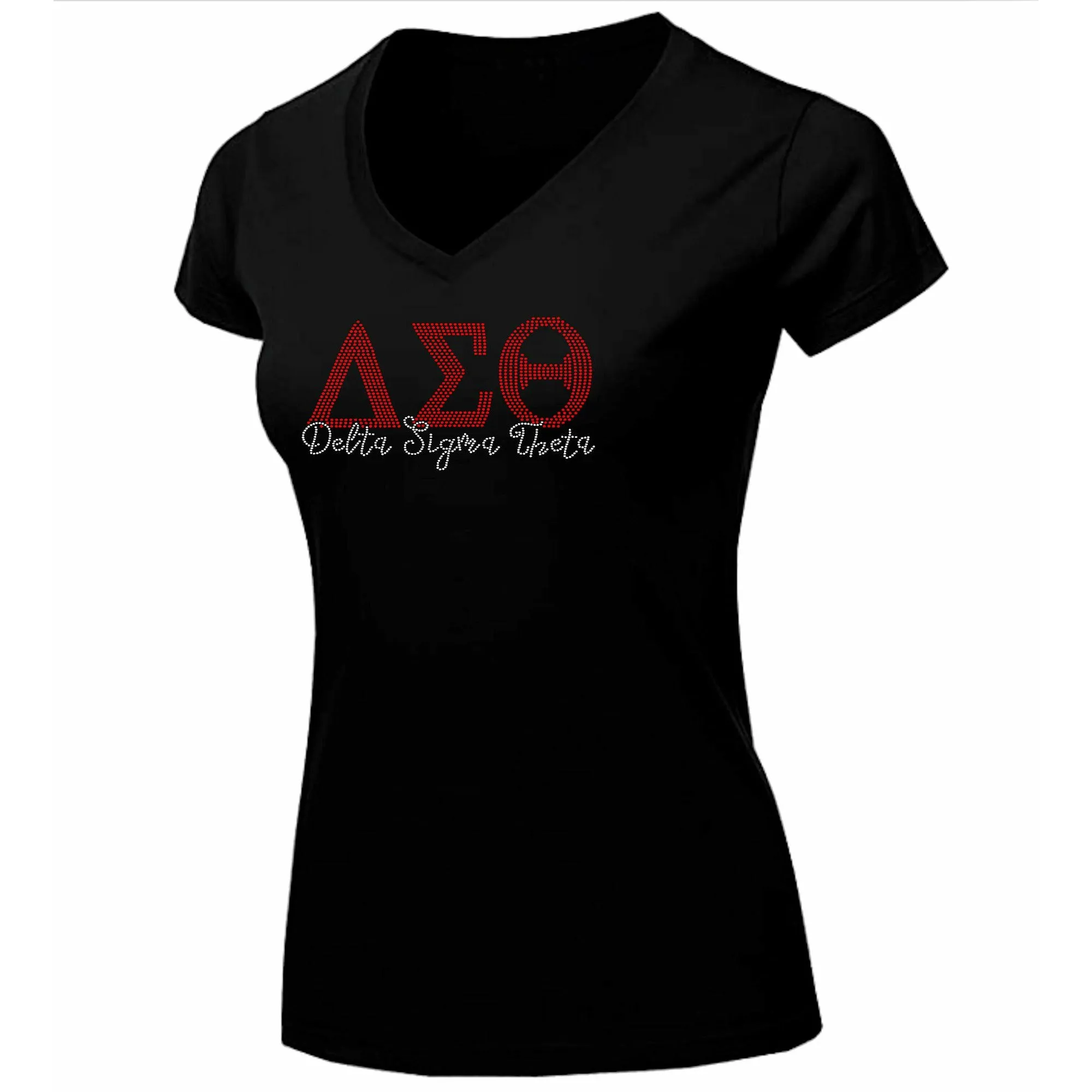 Delta Sigma Theta Rhinestone Greek Letters T-Shirt