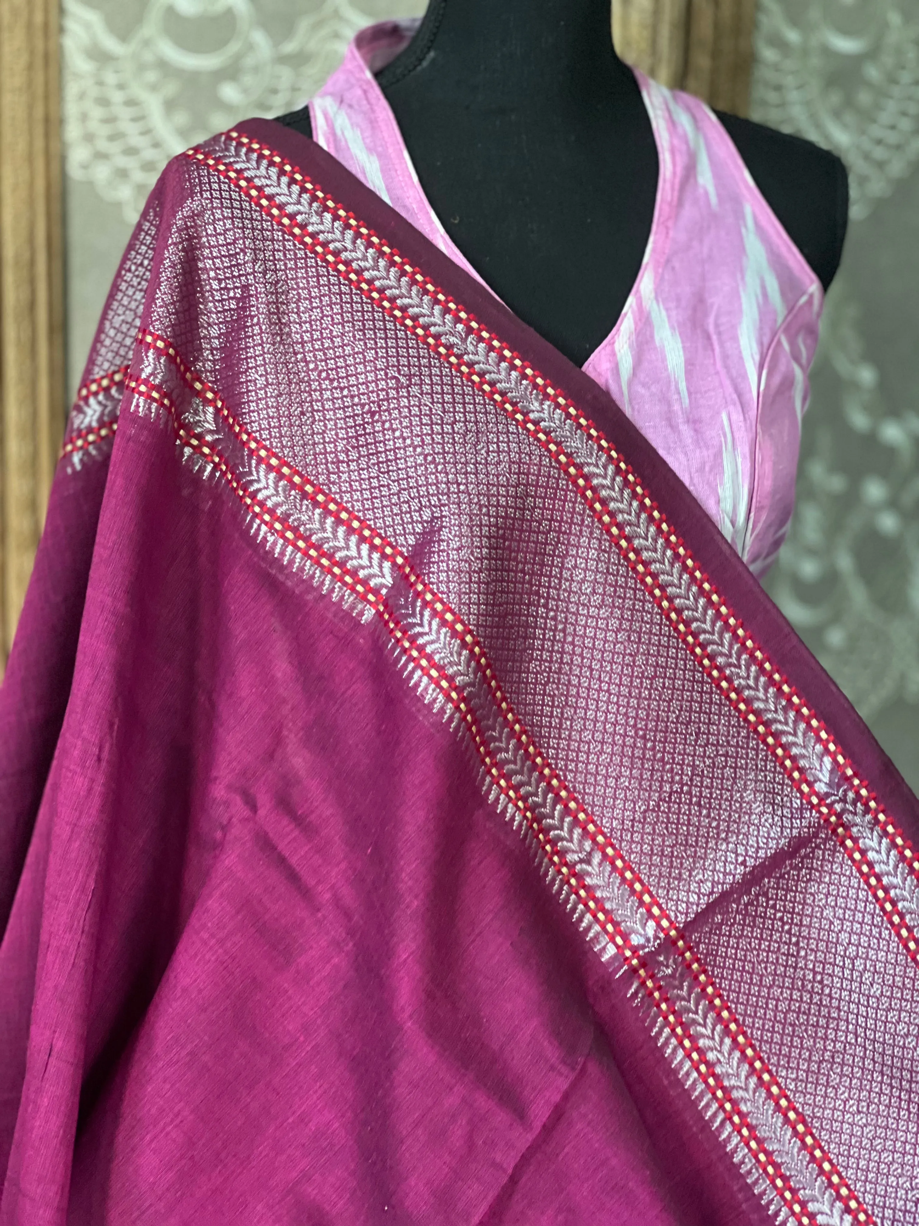 Designer Cotton Blouse - Pink