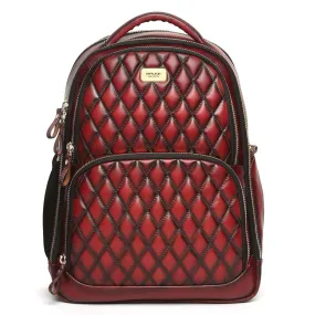 Diamond Stitched Backpack Wine Leather By Brune & Bareskin