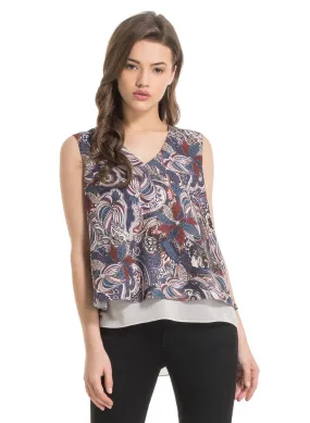 Double Layered Printed Top