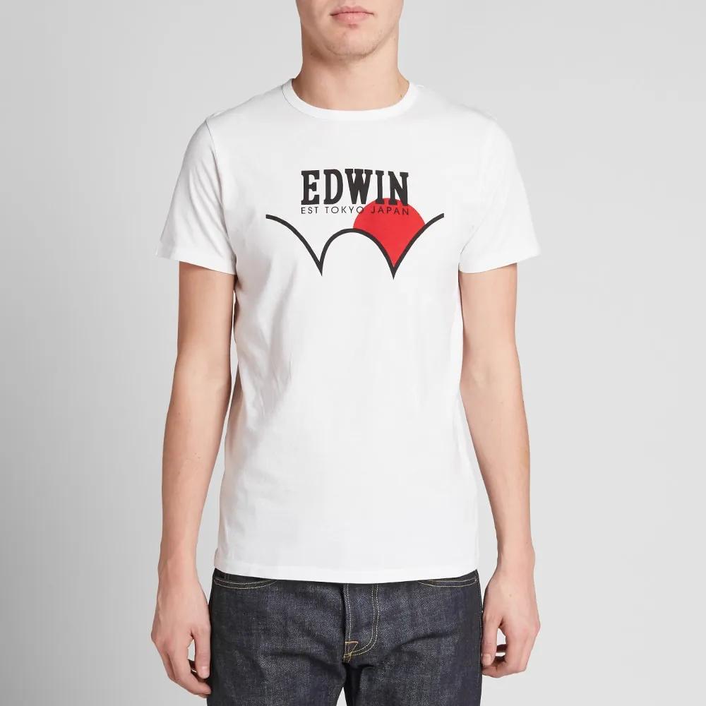 Edwin Red Dot Logo 1 TeeWhite