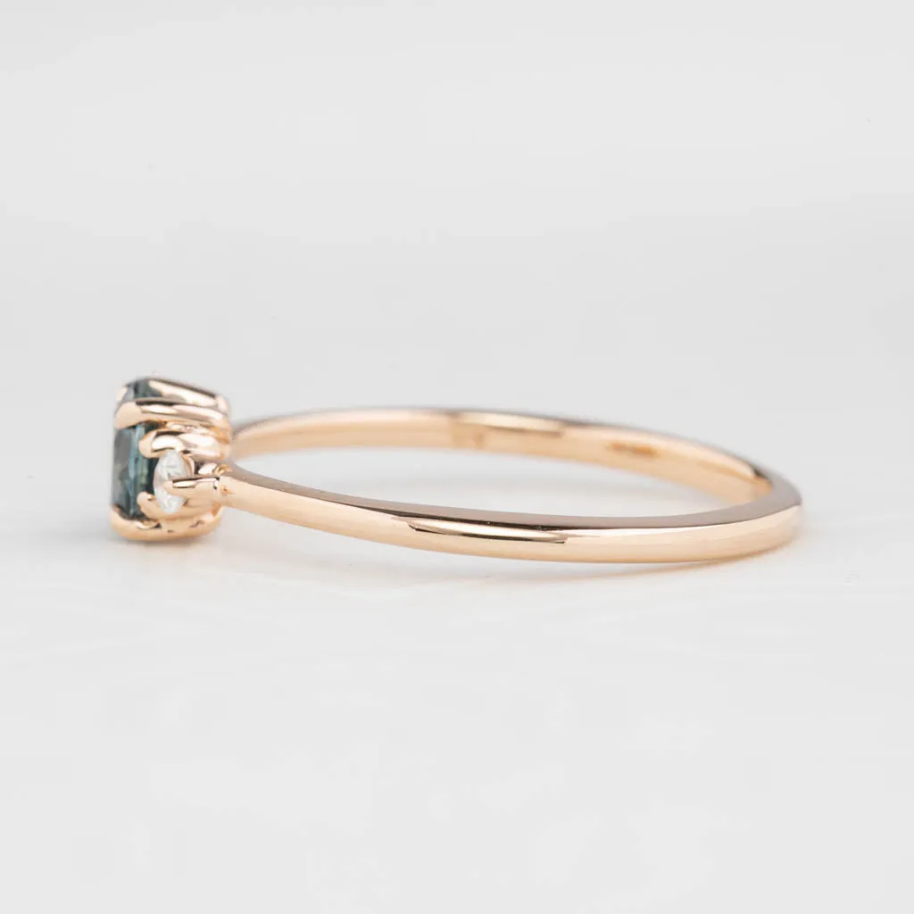 Emilie Ring 5mm 0.60ct Blue Montana Sapphire 14K Rose Gold