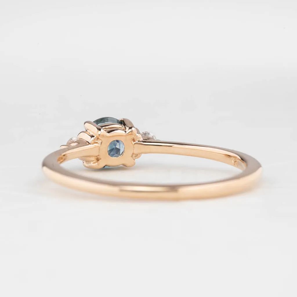 Emilie Ring 5mm 0.60ct Blue Montana Sapphire 14K Rose Gold