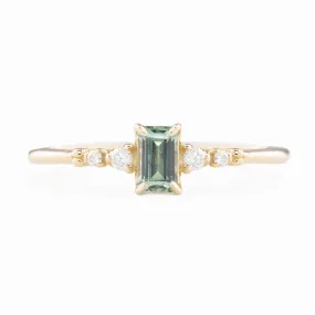 Estel Luxe Ring 0.45ct Blue Green Montana Sapphire, 14k Yellow Gold