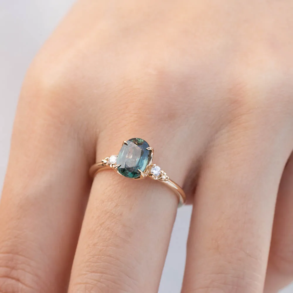 Estel Ring - 1.72ct Peacock Green Sapphire (One of a kind)