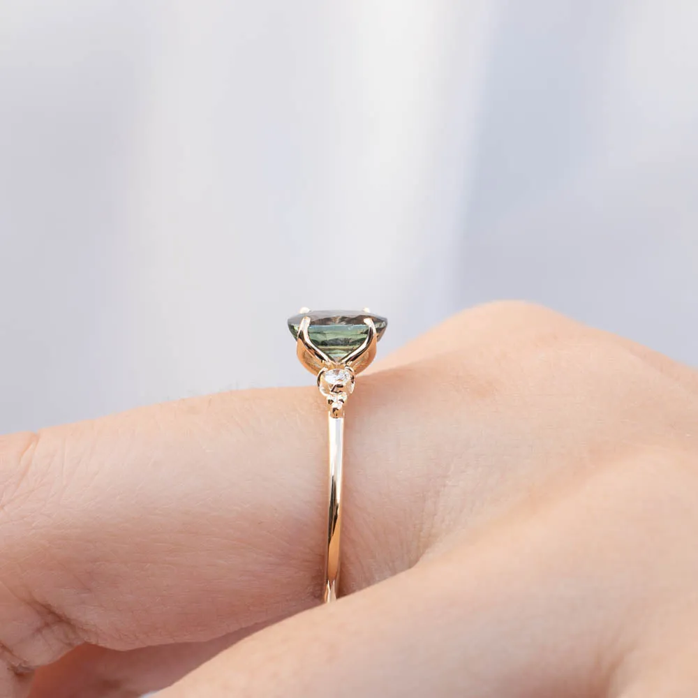 Estel Ring - 1.72ct Peacock Green Sapphire (One of a kind)