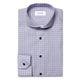 Eton - Slim Fit Medallion Print Shirt in Blue