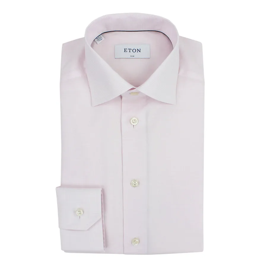 Eton - Slim Fit Patterned Shirt in Pink & Red