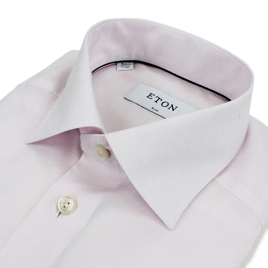 Eton - Slim Fit Patterned Shirt in Pink & Red