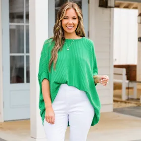 Fierce As Fire Top, Kelly Green