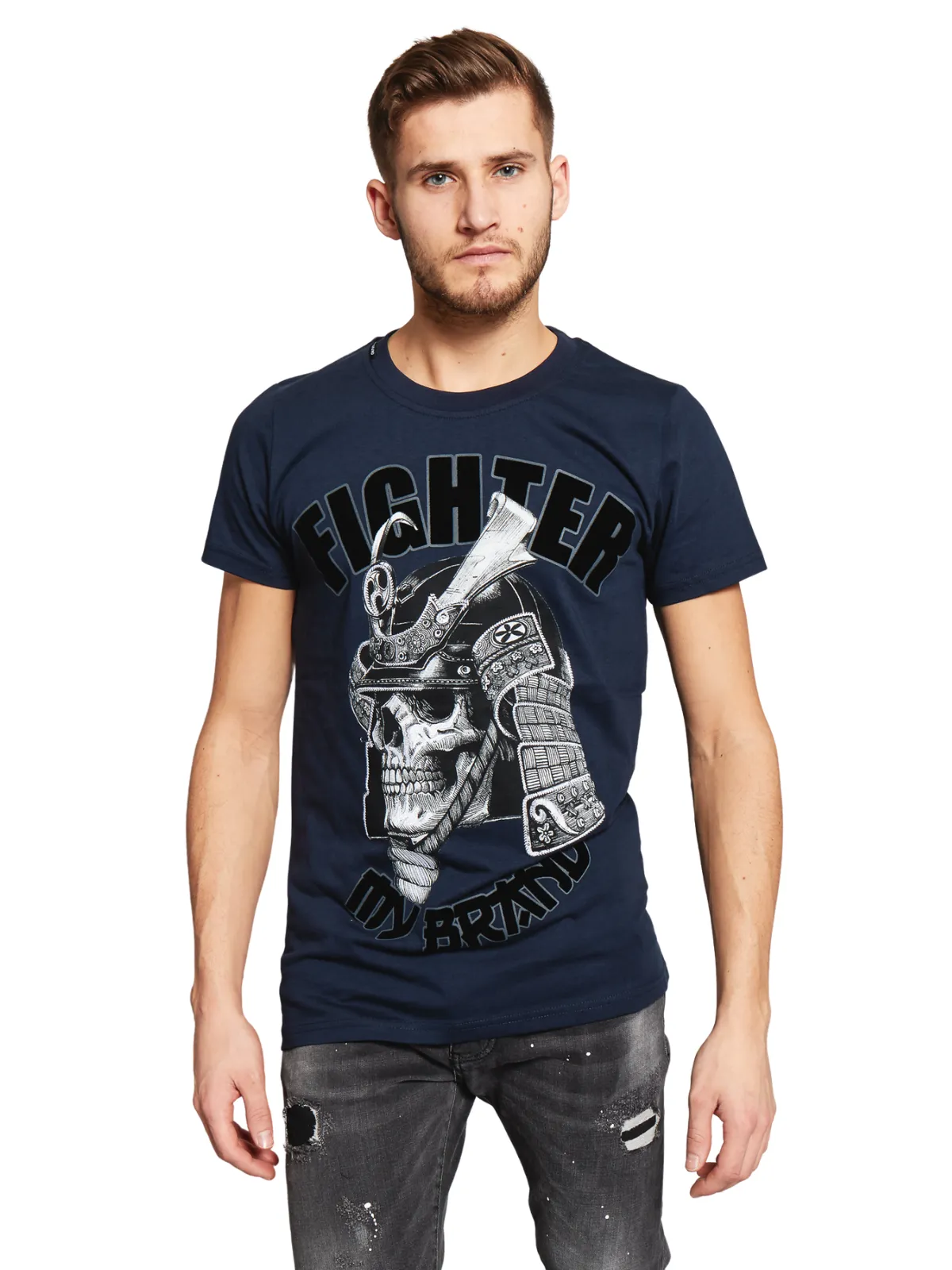 FIGHTER SAMURAI T-SHIRT | NAVY