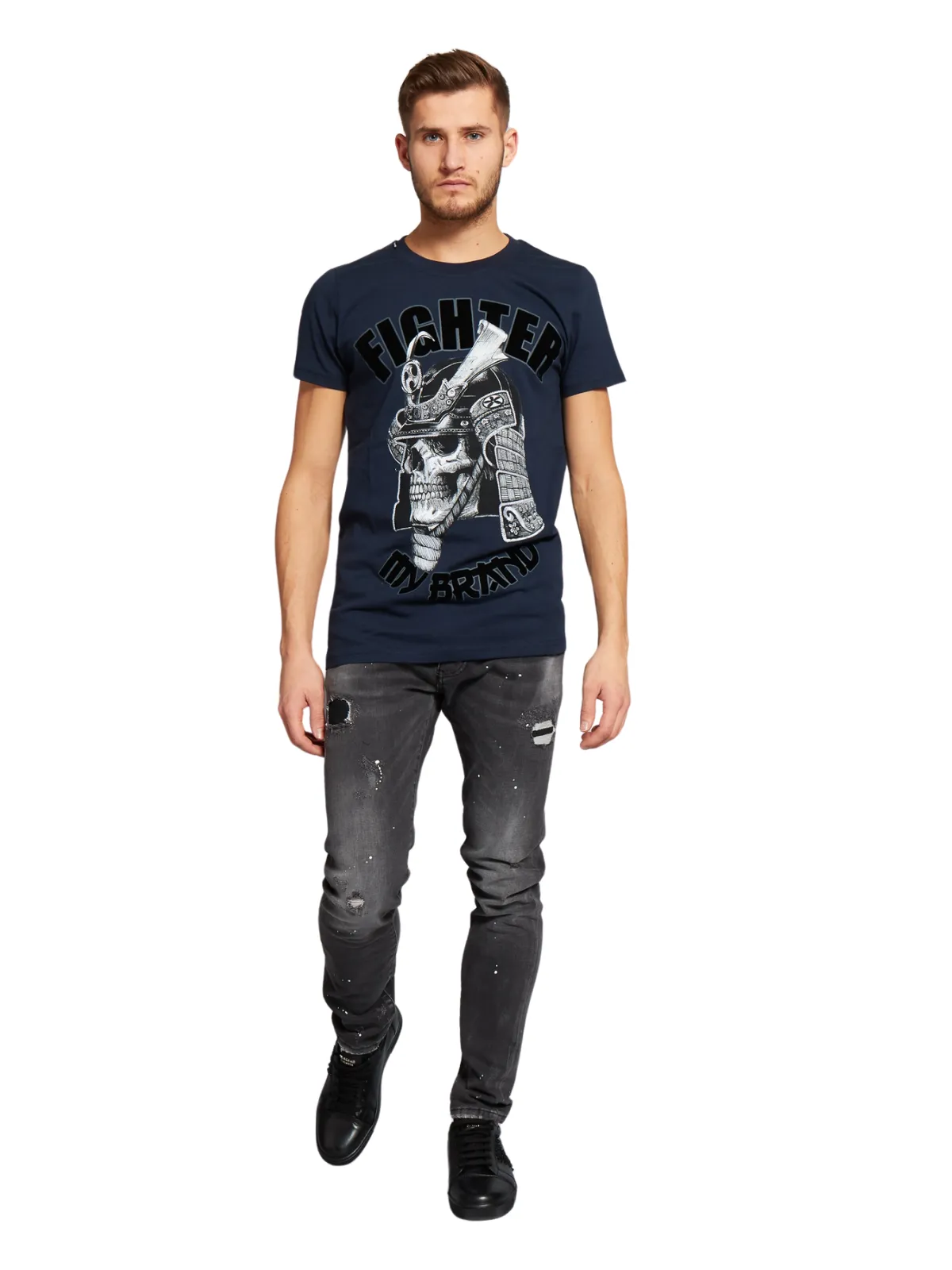 FIGHTER SAMURAI T-SHIRT | NAVY