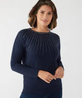 First Avenue Sparkle Neck Jumper