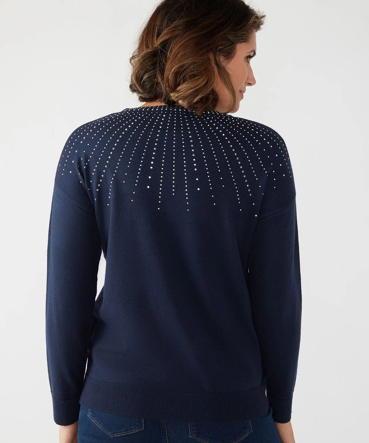 First Avenue Sparkle Neck Jumper