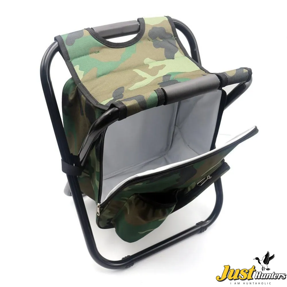 Folding Camping Chair Stool Backpack with Cooler Insulated Picnic Bag Seat Table Bag Outdoor Hunting Fishing Travel Beach BBQ