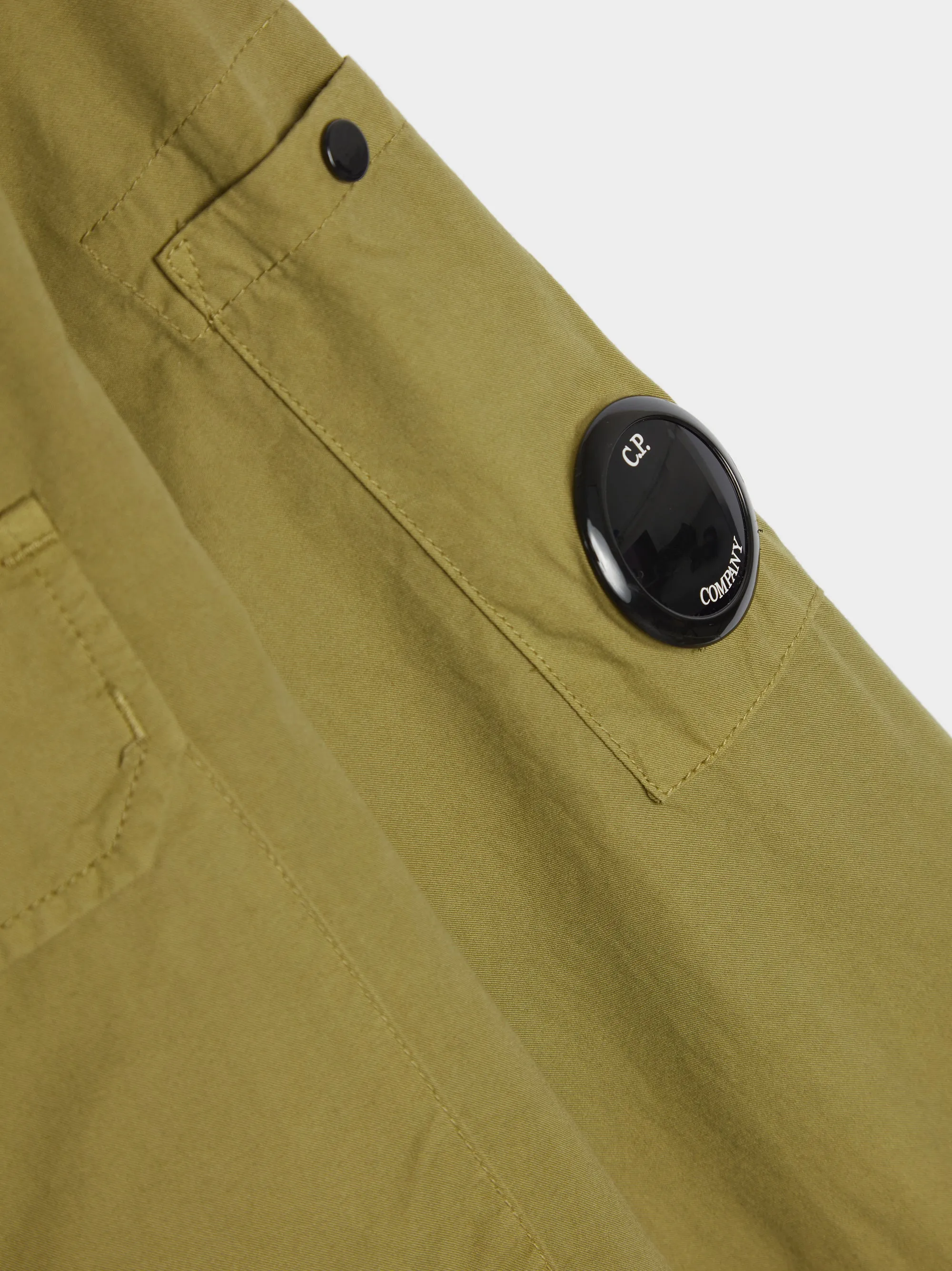 Gabardine Zipped Shirt, Green Olive