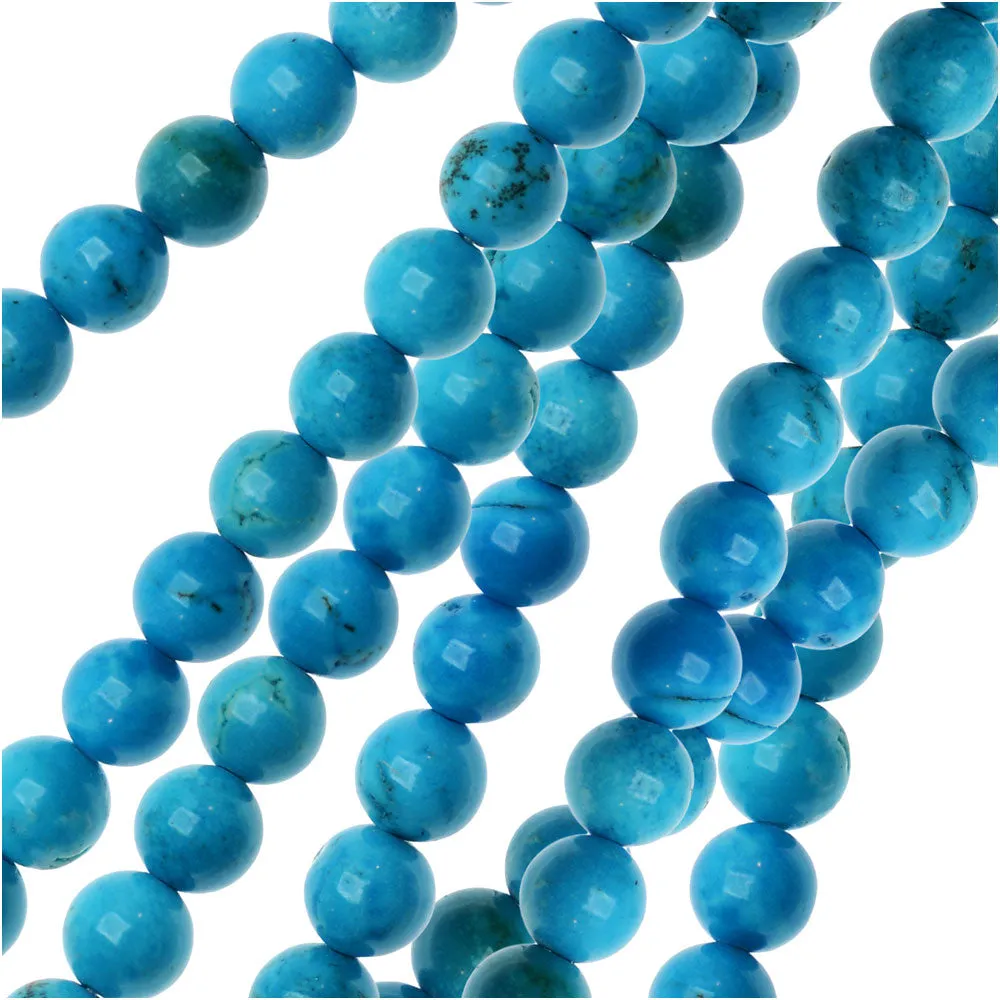 Gemstone Beads, Stabilized Chalk Blue Turquoise, Round 6mm (15.5 Inch Strand)