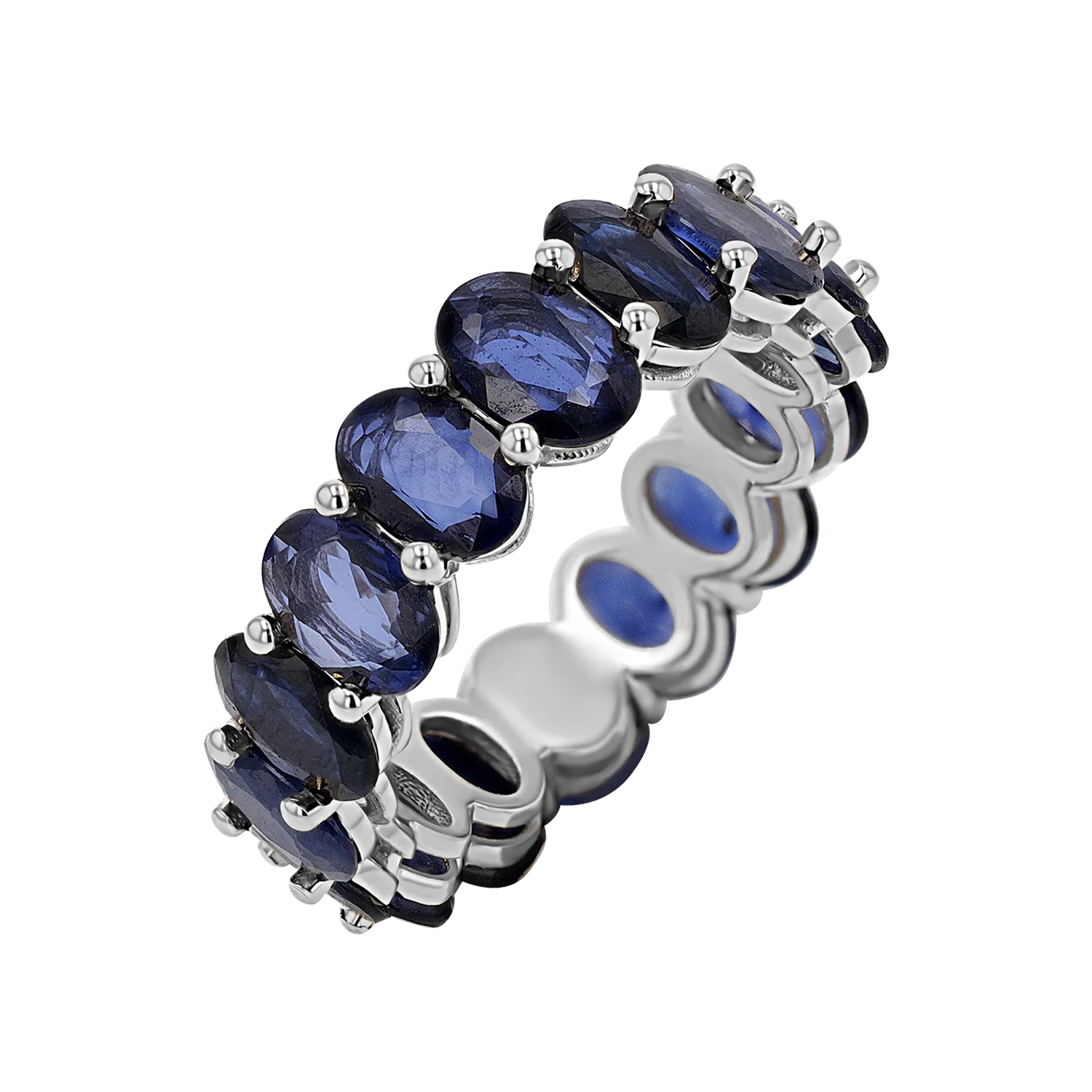 Genuine Blue Sapphire Oval Eternity Band