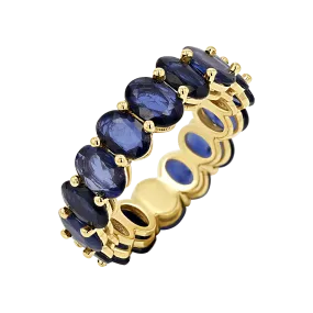 Genuine Blue Sapphire Oval Eternity Band