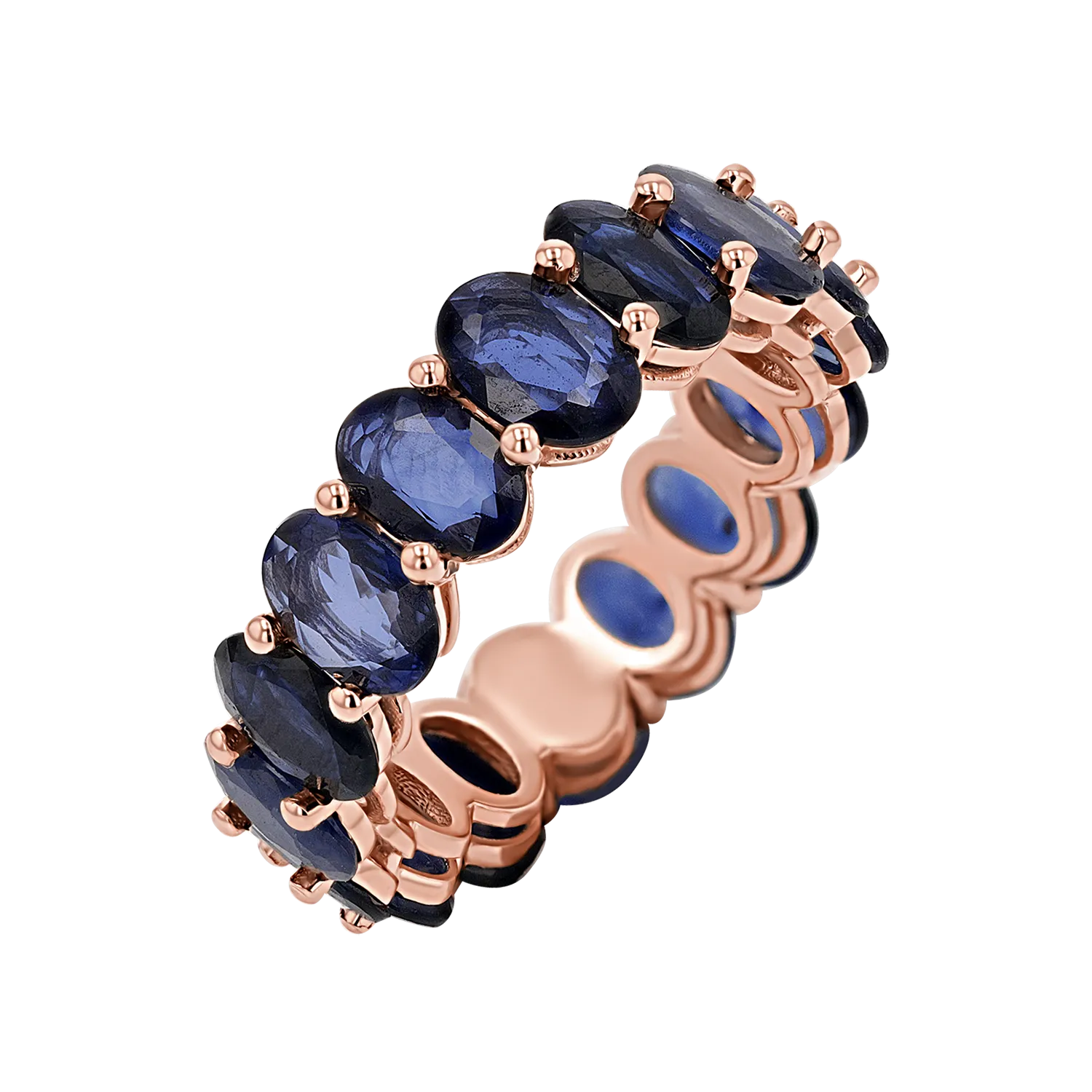 Genuine Blue Sapphire Oval Eternity Band