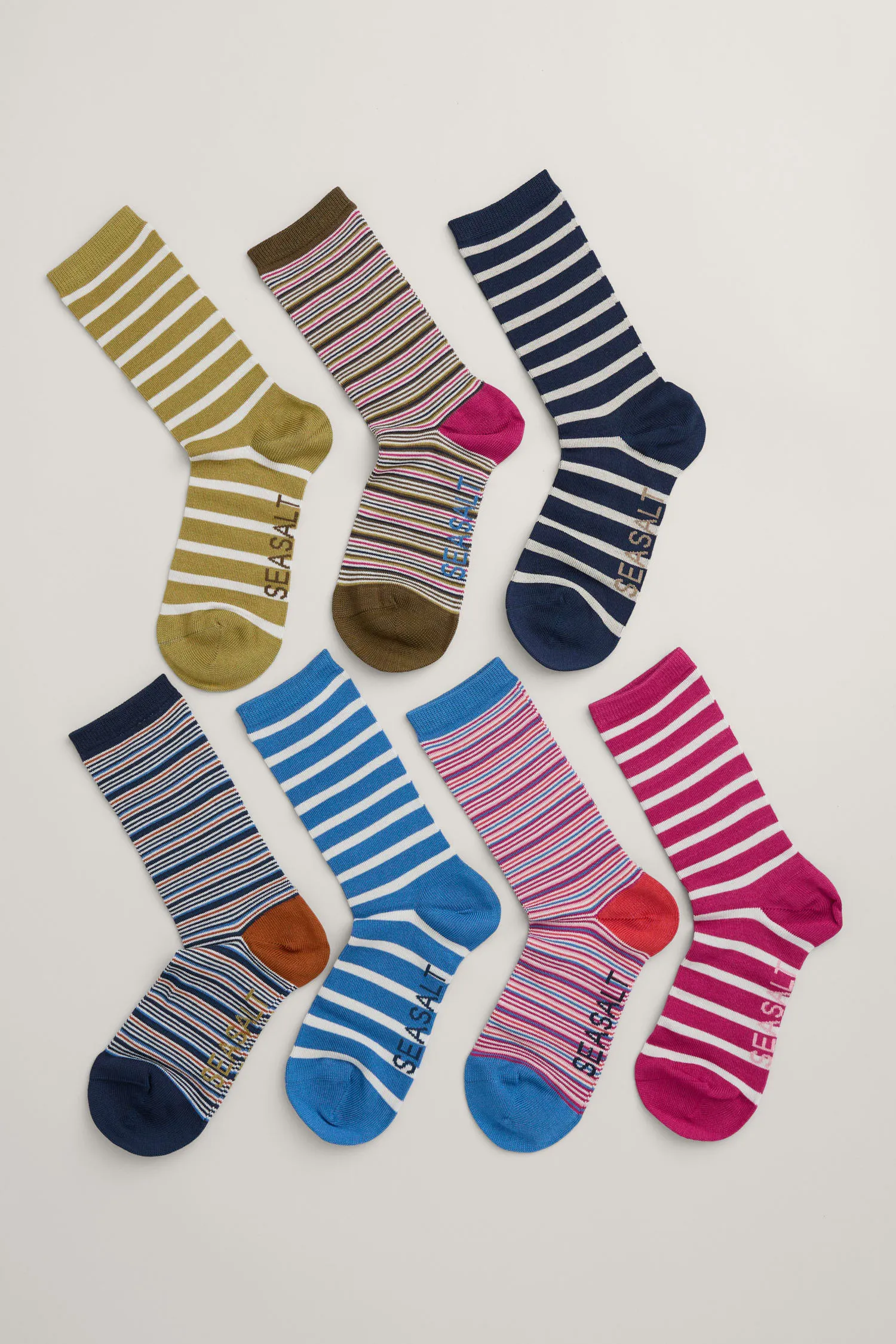 Gift Box of 7 Women's Striped Sailor Socks 