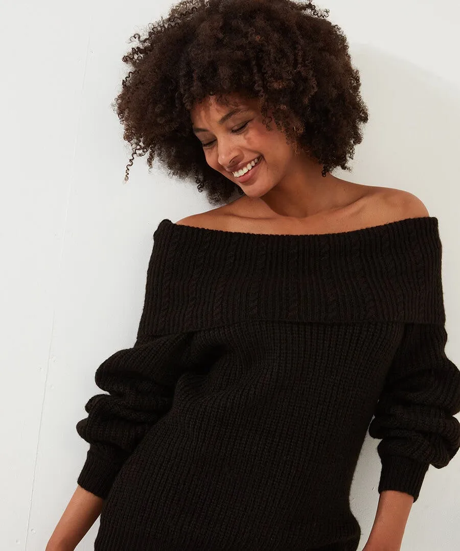 Glamorous Off-The-Shoulder Jumper