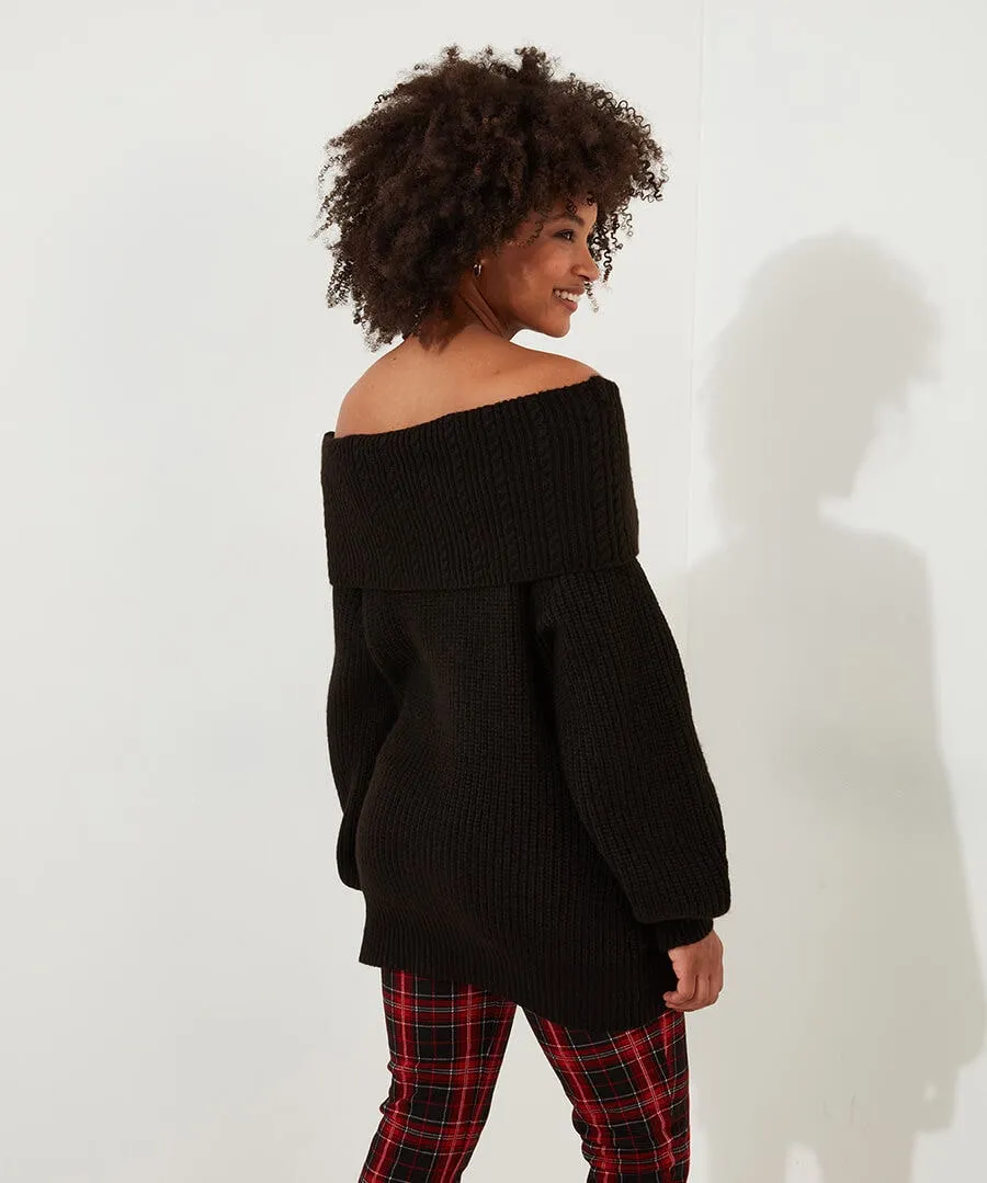 Glamorous Off-The-Shoulder Jumper