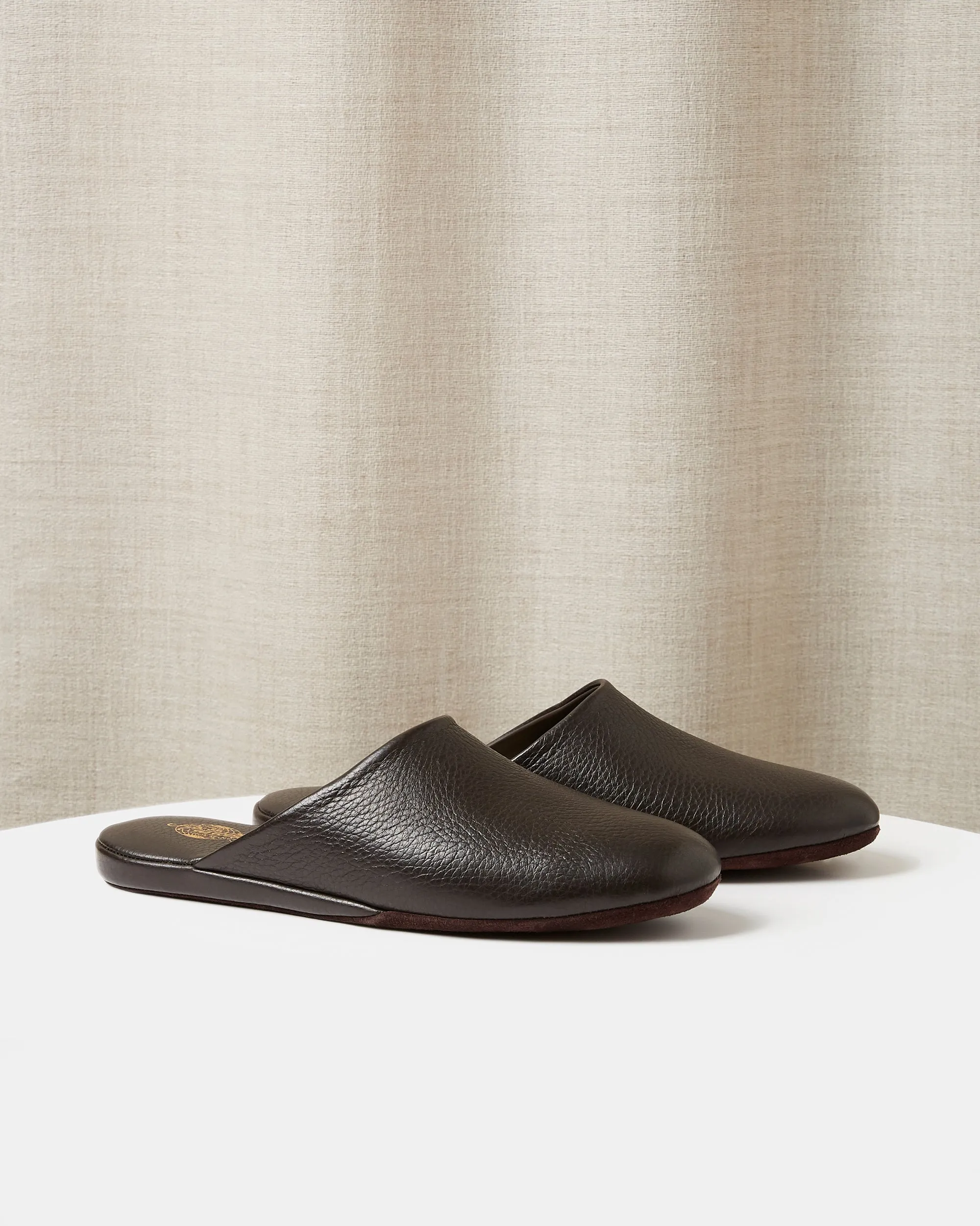 Globetrotter Glide Mules in Espresso Depths Brown Deer Leather