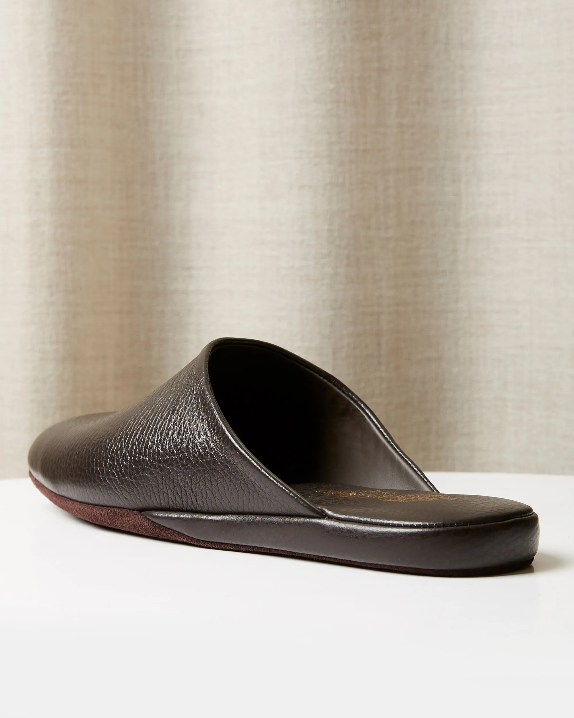 Globetrotter Glide Mules in Espresso Depths Brown Deer Leather