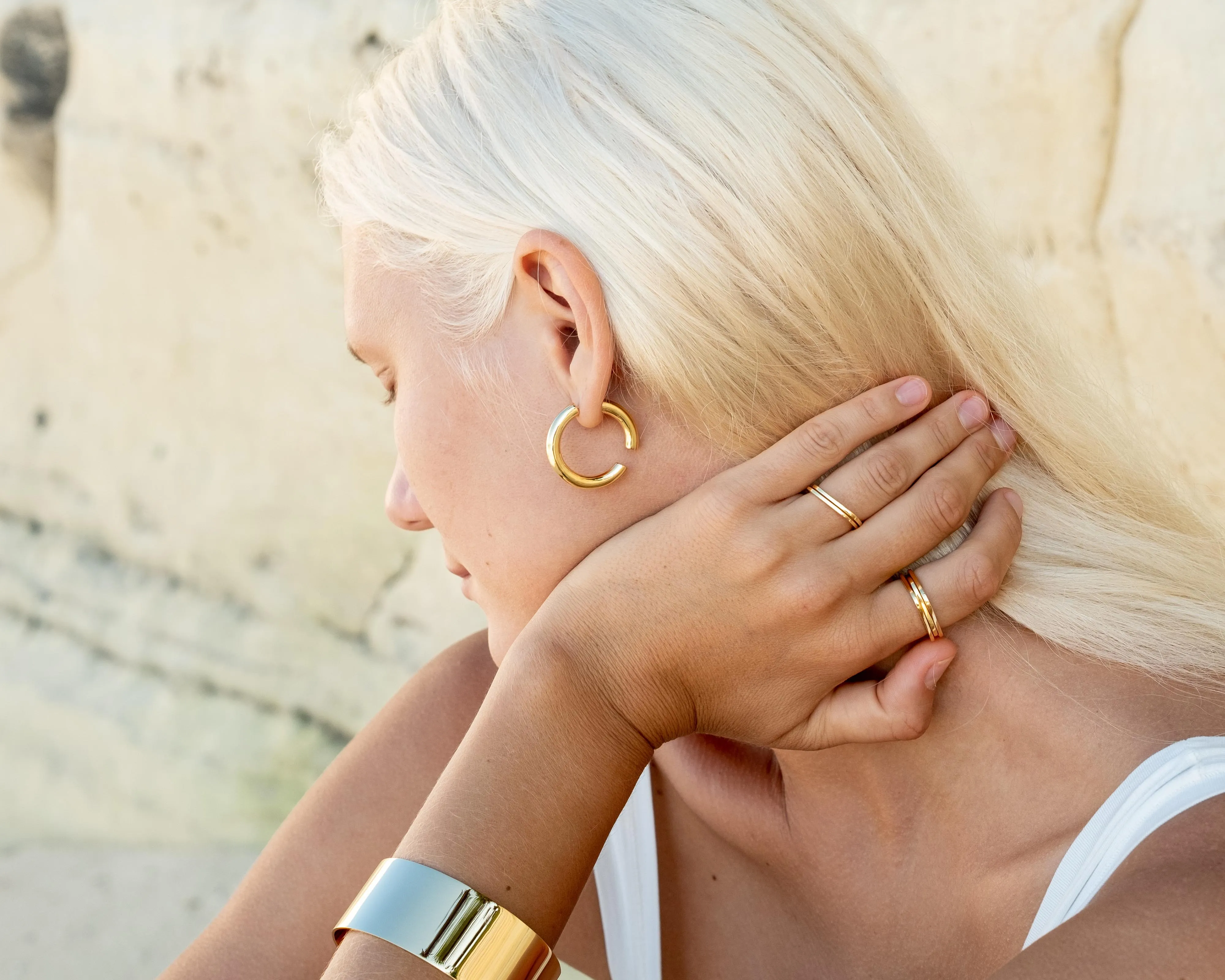 Gold & Gold-Vermeil ring / SQUARED