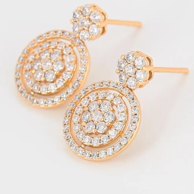 Gold Drop Earrings , 18K Gold Plated