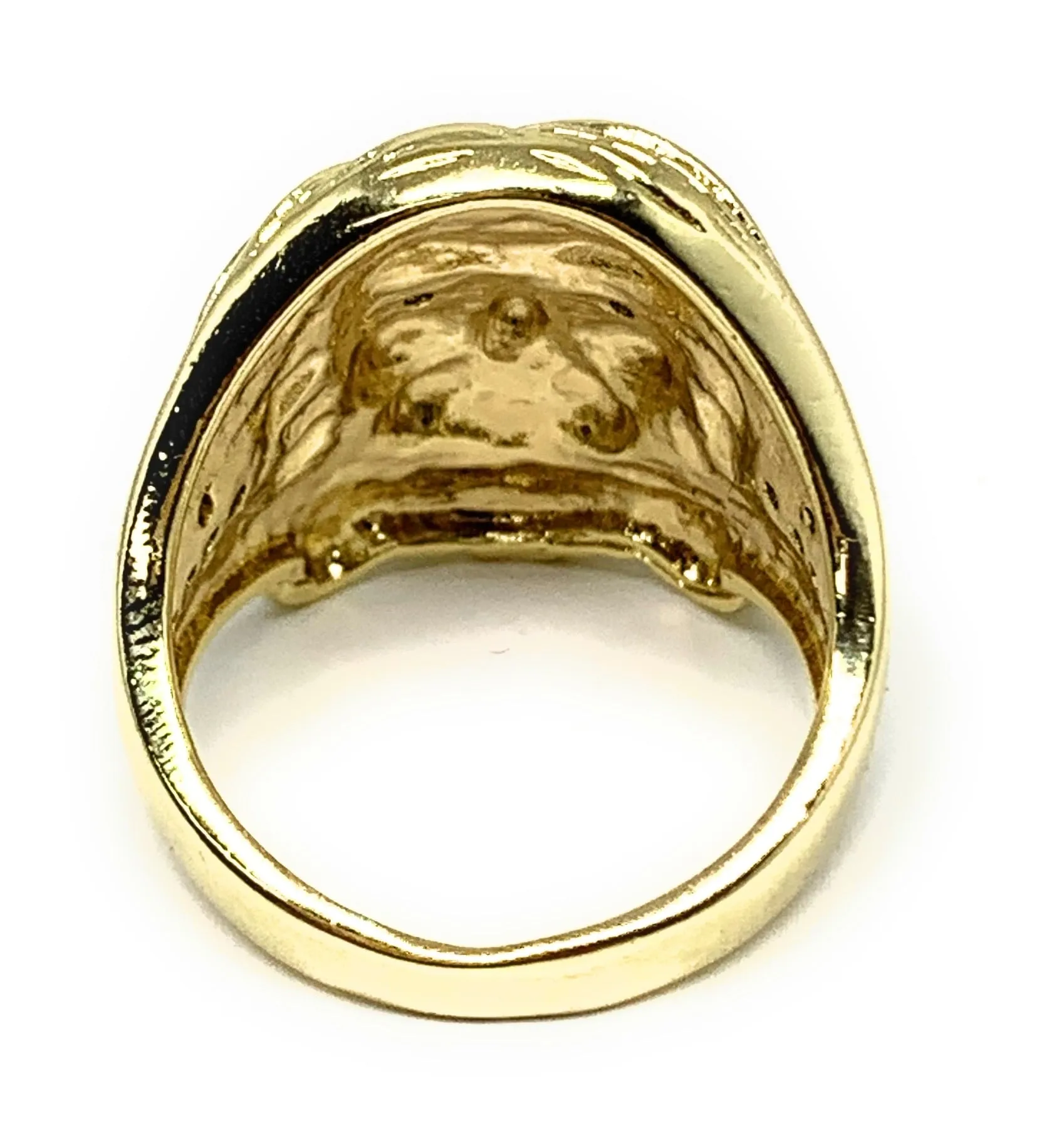 Gold Plated Men's Jesus Face CZ Ring Anillo