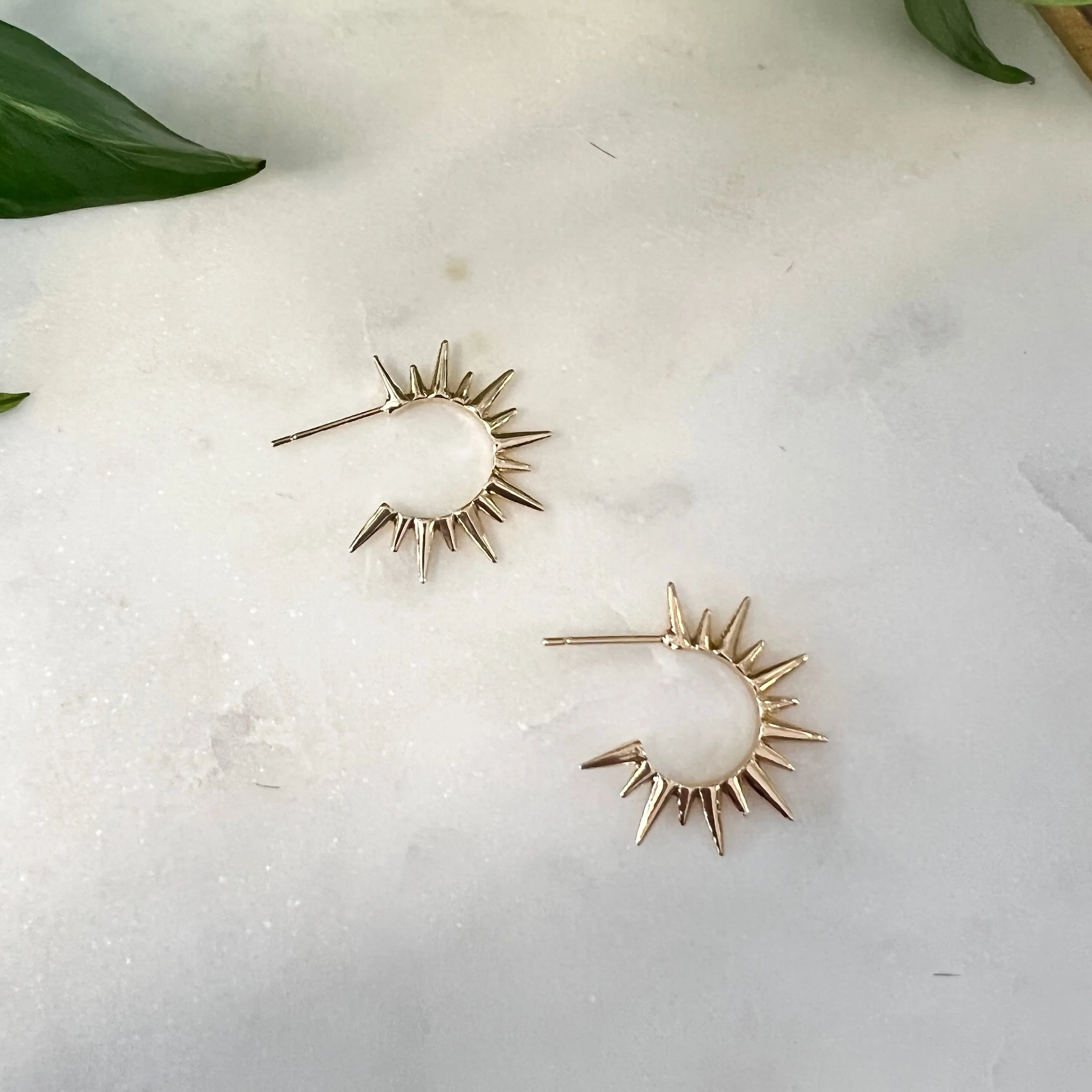 Gold Spike Hoops