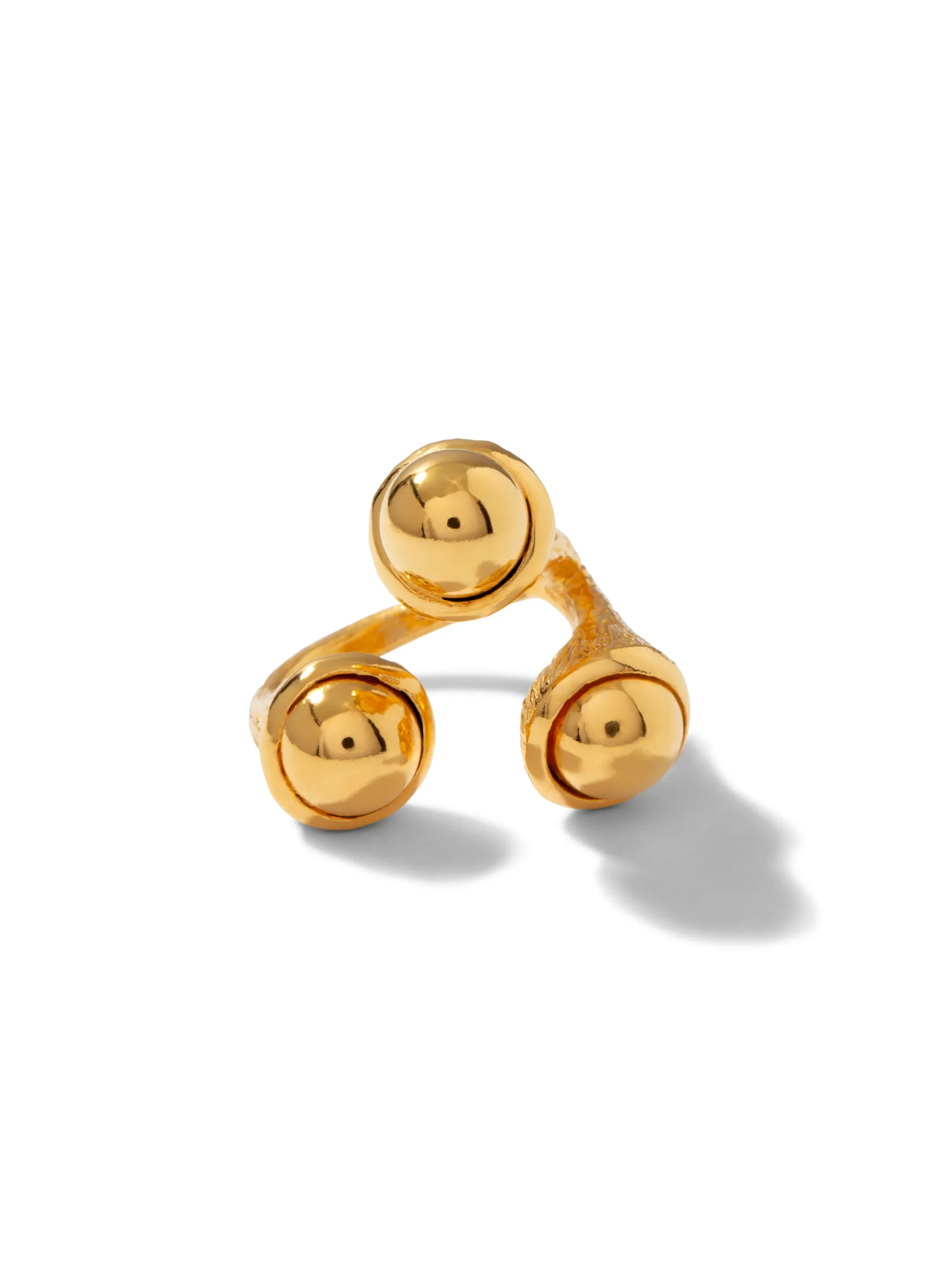 Gold Trinity Acorn Ring