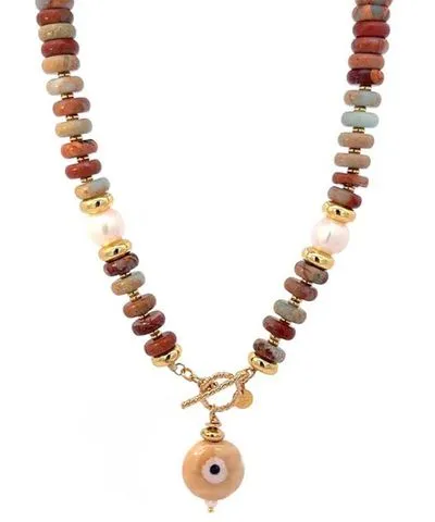 Gosia Orlowska Women's Brown Canyon Bead & Gemstone Necklace / Picture Jasper