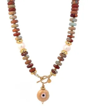 Gosia Orlowska Women's Brown Canyon Bead & Gemstone Necklace / Picture Jasper