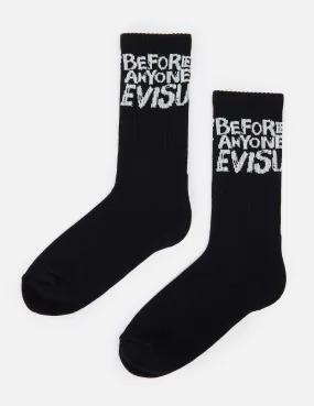 Graffiti Slogan Jacquard Long Socks