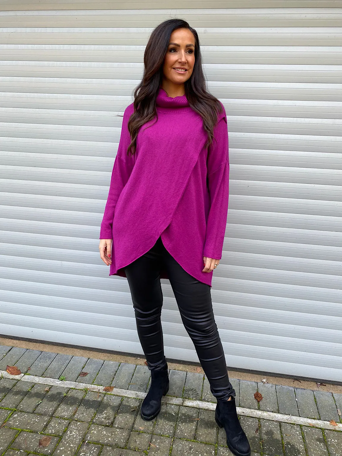 Grape Premium Wrap Over Jumper Darby