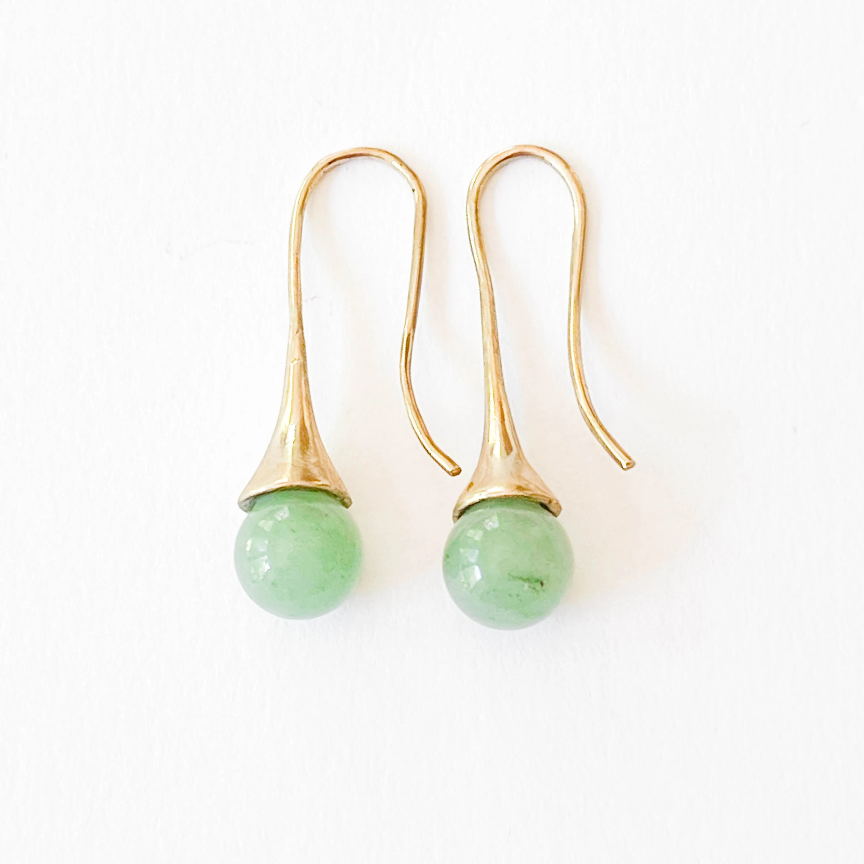 Green Aventurine Teardrop Earrings-WS