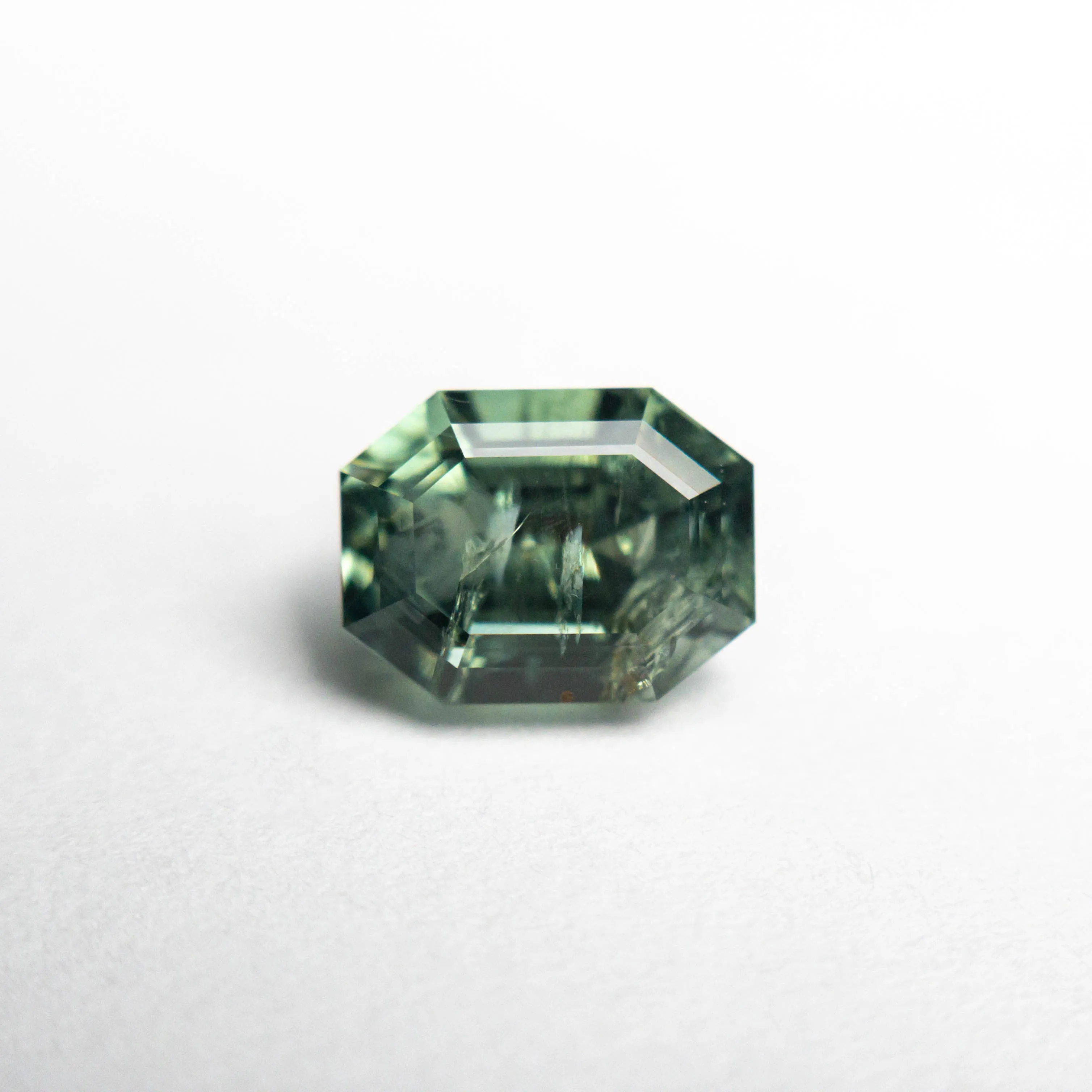 Green Step Cut Sapphire - 1.95ct Cut Corner Rectangle