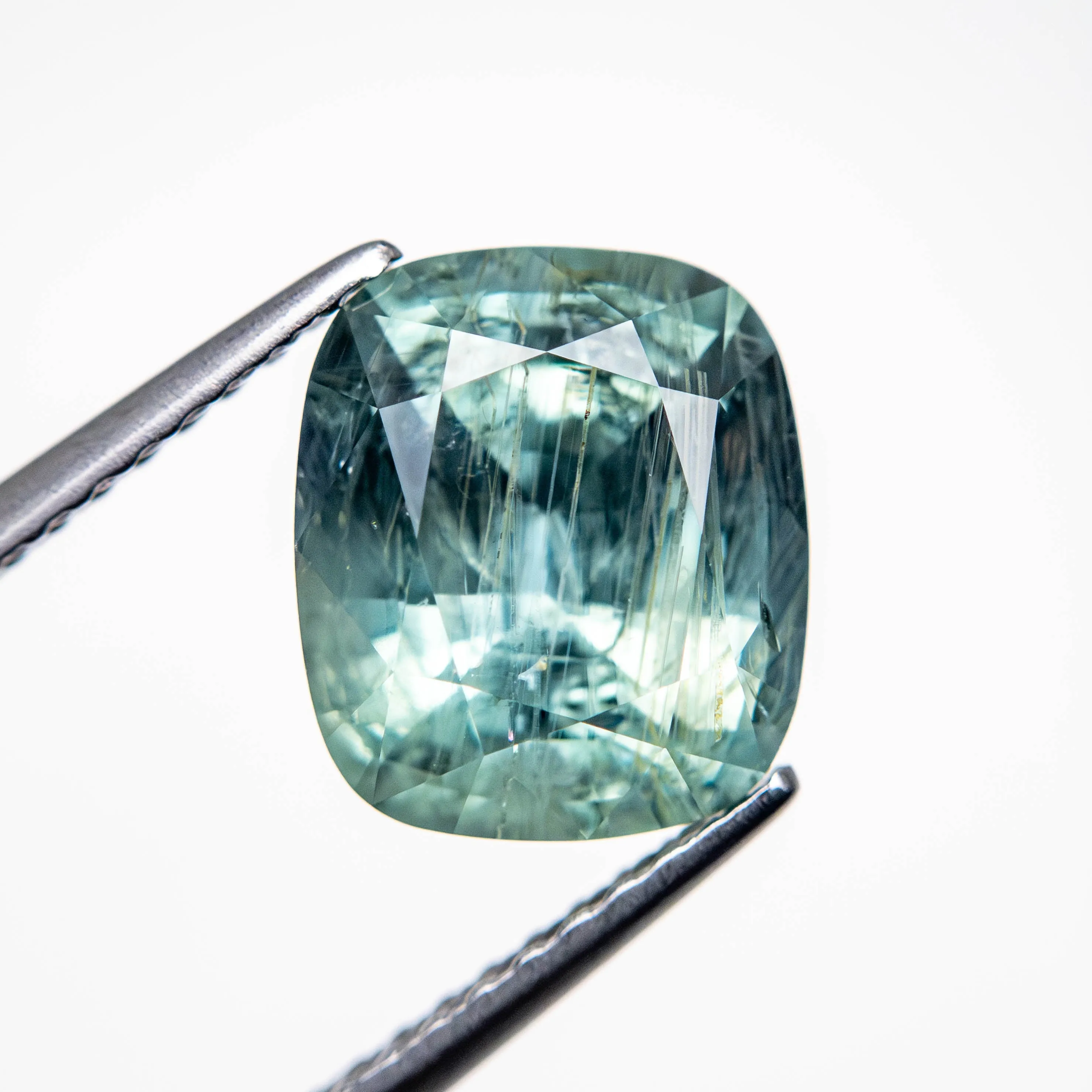 Green/Teal Brilliant Sapphire - 3.26ct Cushion