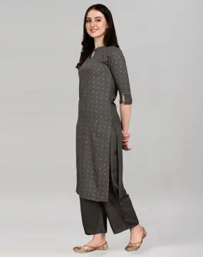 Grey Printed Kurti